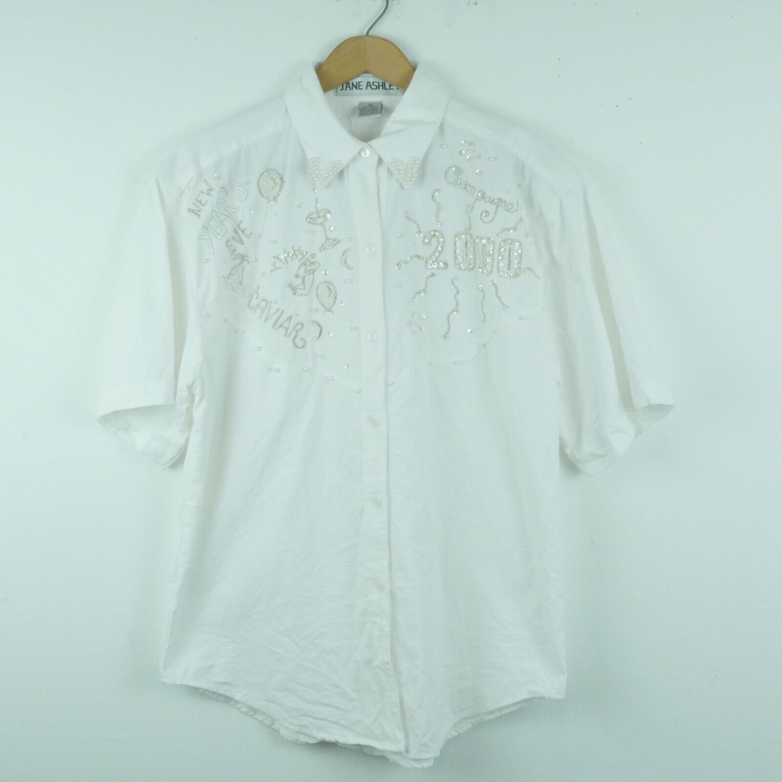Vintage Small Top Y2k New Years Eve Embroidered Sequins Maximalist Western 2000
